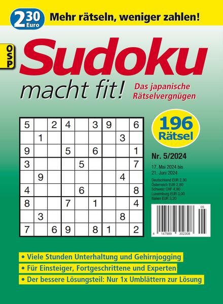Sudoku macht fit – Nr 5 2024