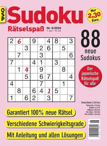 Sudoku Ratselspass – Nr 6 2024