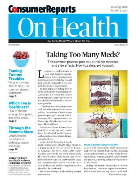 Consumer Reports on Health – October 2016