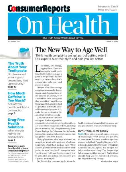 Consumer Reports on Health – September 2016