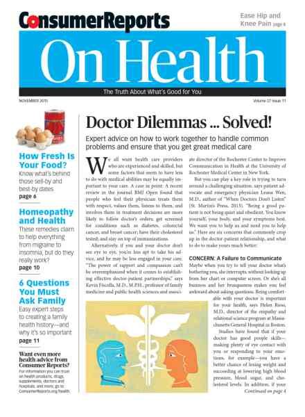 Consumer Reports on Health – November 2015